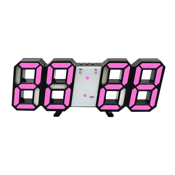 sdhkgrrt LED Alarm Clock, 3D LED Digital Alarm Clock, Smart Stereo Wall Clock with Temperature, Korean Living Room Desk Clock, Night Mode Auto Dim Clock, Modern Wall Mount Digital Clock