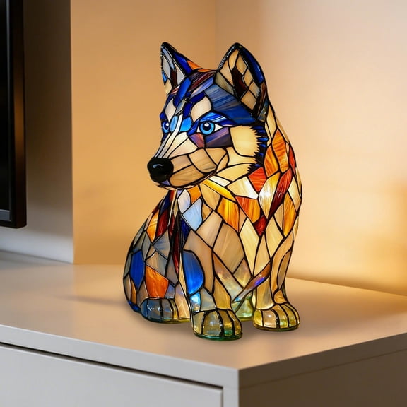 sdhkgrrt LED Dog Night Light, Resin Ornaments LED Night Lights Glowing Sculptures, Dog Series Art Animal Statue Night Light for Bedside, Handcrafted Resin Dog Figurine with Warm LED Light