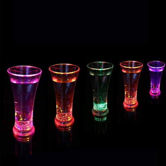 sdhkgrrt LED Glowing Cup, LED Glowing Cup, Liquid Activated Light Up Cup, Colorful Flashing Drinkware for Party, Automatic On Off Tumbler for Bar Celebrations, Battery Operated Novelty Cup
