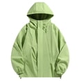 thumbnail image 1 of sdhkgrrt Men Plus Size Zip Up Hooded Jacket Fall Winter Casual Loose Windbreaker Outdoor Work Wear, Green 5XL, 1 of 5
