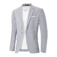 thumbnail image 1 of sdhkgrrt Men's Collared Long Sleeve Button Down Blazer Summer Spring Casual Fashion Basic Work Office Jacket Suit Tops, Gray XL, 1 of 6