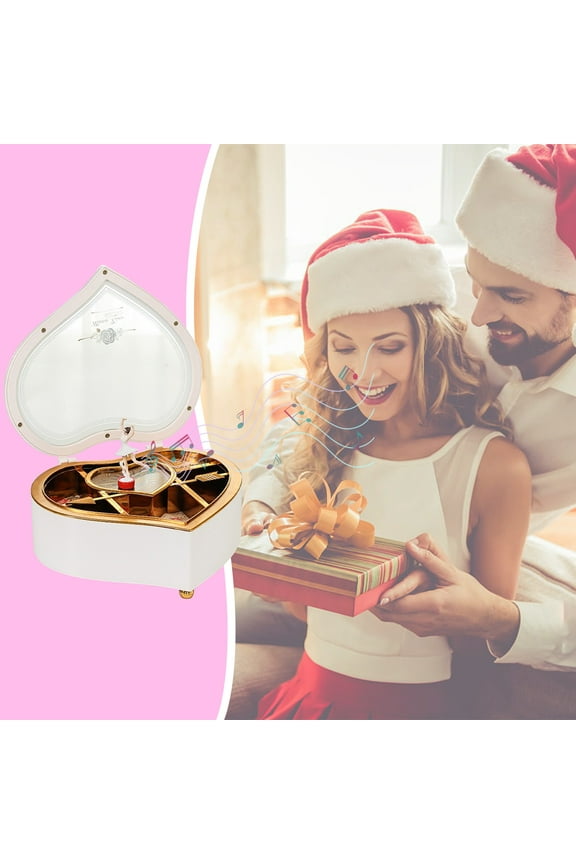 Music Jewelry Box, Peach Heart Music Jewelry Box, Rotating Girl Music Box Jewelry Box Gift, Ballerina Jewelry Organizer, Decorative Box with Melody, Gift for Her