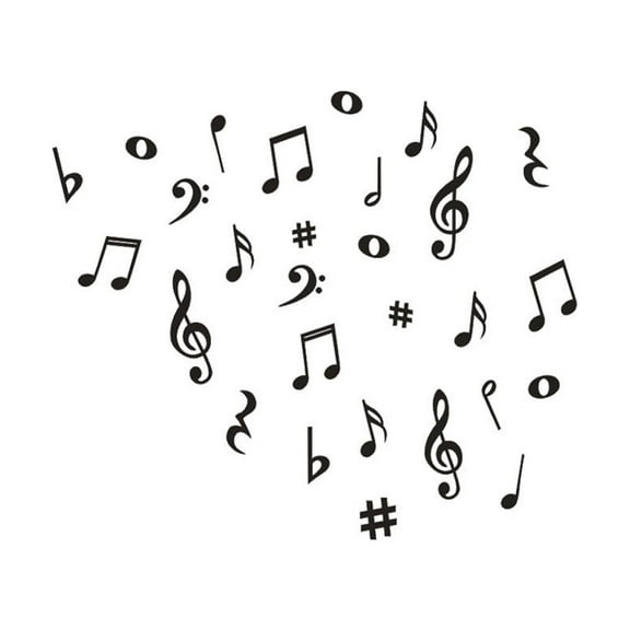 sdhkgrrt Musical Note Sticker, Musical Note Wall Sticker, Removable Art Vinyl Mural, Music Room Decor Decal, Self-Adhesive Vinyl for Walls, for Music Lover's Room Studio, Black Note Design