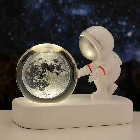 sdhkgrrt Planetary Crystal Ball Night Light, Hand Push USB Powered Bedside Lamp forKids, Luminous Crystal Ball Light for Home Decor, Warm White Night Light for Bedroom Nursery Desk