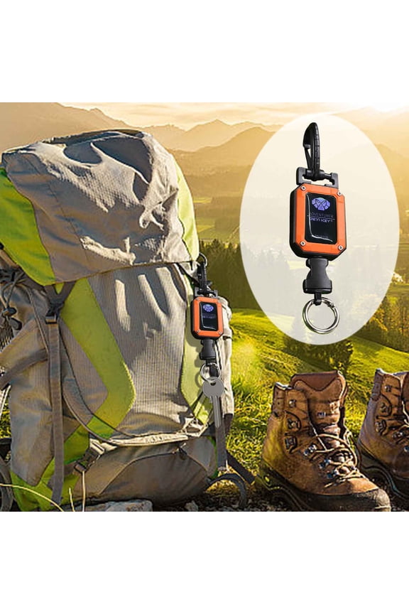 Retractable Keychain, Elastic Steel Rope Key Chain for Men Women, Heavy Duty 100g Load Bearing Anti Loss Keychain, Outdoor Extension Line for Hiking Climbing Gym Bag Car Keys