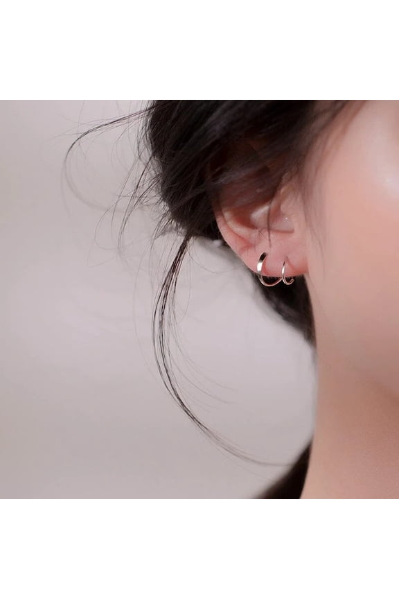 Spiral Hoop Earrings, Double Twist Cartilage Hoop Earrings for Women, Small Gold Hoop Earrings for Double Piercing, Geometric Earrings for Helix Tragus Lobe