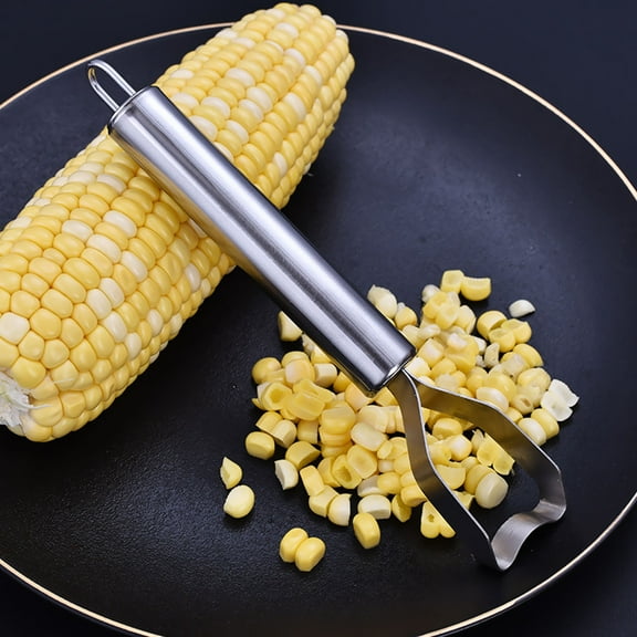 sdhkgrrt Stainless Steel Corn Scraper, Corn Scraper Tool, Stainless Steel Corn Peeler for Kitchen, Cob Planer Stripper with Ergonomic Handle, Easy Clean Cutter for Home and Restaurant Use