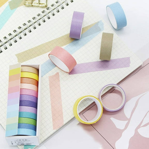 sdhkgrrt Tape Decorative Crafts Washi, 12 Rolls Washi Tape, Decorative Craft Tape For Scrapbooking Journaling, Diy Planner Supplies For Bullet Journal, Creative Arts Crafts Designs For Adults