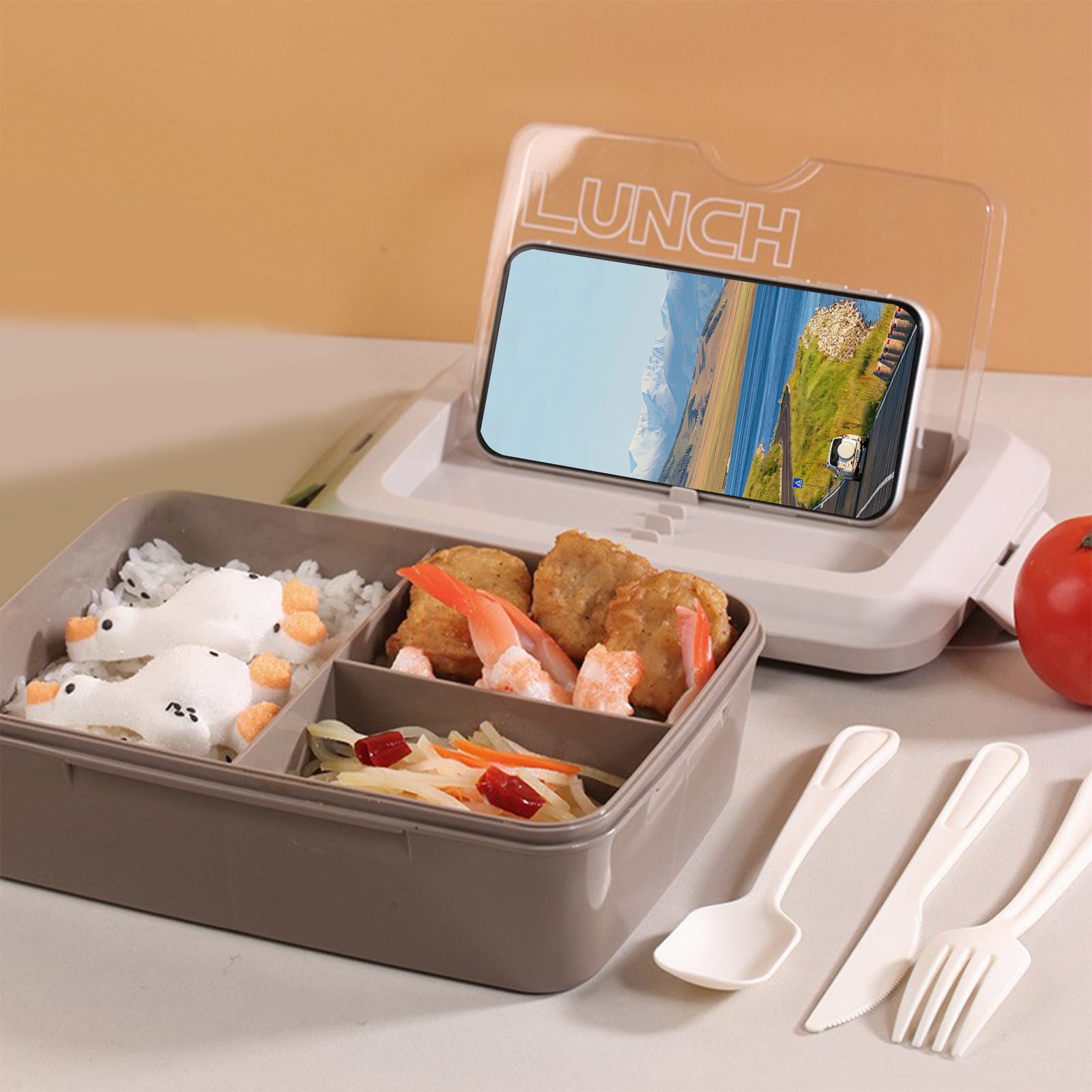 sdhkgrrt,Three Spaces Plastic Lunch Box For Students And Office Workers ...