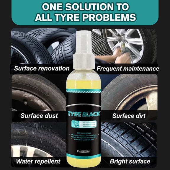 sdhkgrrt Tire Shine Spray, Wheel Brightener and Protectant, Tire Coating for Long Lasting Shine, Rubber Cleaner for Car Truck Tires, Tire Dressing for Black Wall