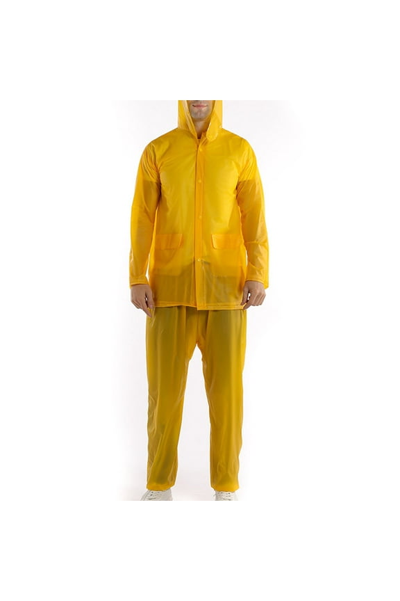 Transparent Raincoat, Adult PVC Rain Suit, Outdoor Duty Rainwear, Rainstorm Proof Separates, Unisex Waterproof Coat and Pants, Emergency Rain Gear, Travel Camping Hiking Protection