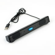 sdhkgrrt USB Speaker, Plug and Play Mini Computer Audio for Laptop Desktop, Long Bar Design Compact Soundbar for Home Office, Enhanced Bass Surround Sound PC Speaker for Music Movies Gaming