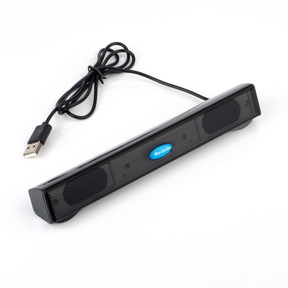 sdhkgrrt USB Speaker, Plug and Play Mini Computer Audio for Laptop Desktop, Long Bar Design Compact Soundbar for Home Office, Enhanced Bass Surround Sound PC Speaker for Music Movies Gaming