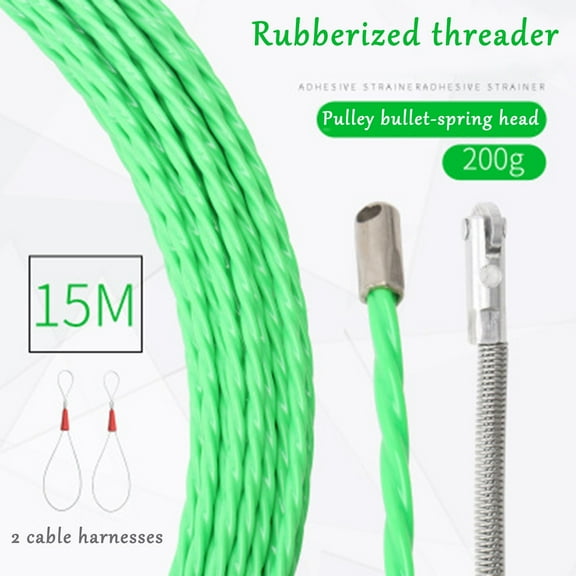 sdhkgrrt Wire Fishing Tool, Wire Threader, Green Slim Line Threader, Rod Diameter Threader, Steel Wire Threader, Incoming Wire Tackle Tool, Cable Pulling Tool, Electrical Tool, Installation Tool