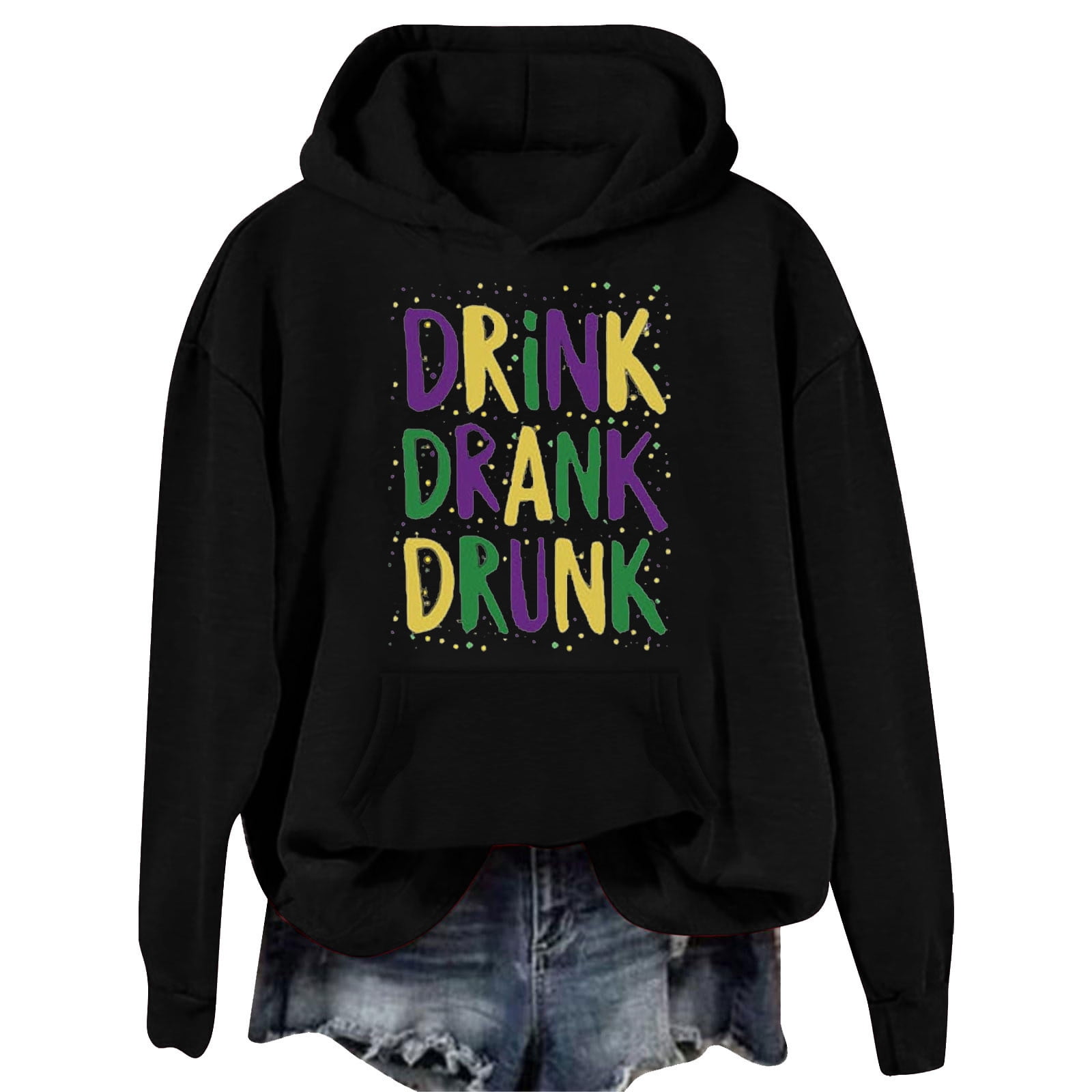 sdhkgrrt Womens Casual Sweatshirt,Women's Carnival Printed Hoodie Long