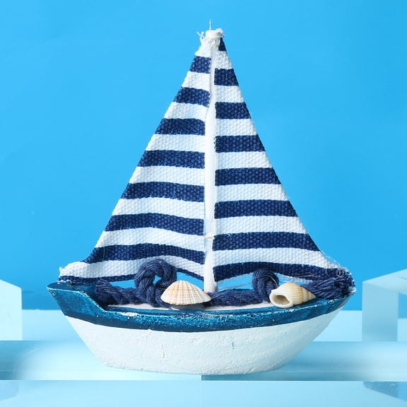 sdhkgrrt Wooden Sailboat, Marine Theme Wooden Sails Model, Resin Crafts Photo Prop, Nautical Home Decor, Ship Model Ornament, for Shelf Desk Decor, Coastal Themed Accents