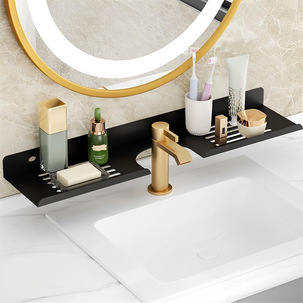 sdzinft Metal Sink Shelf for Kitchen Organizer Over the Faucet - 17 ...