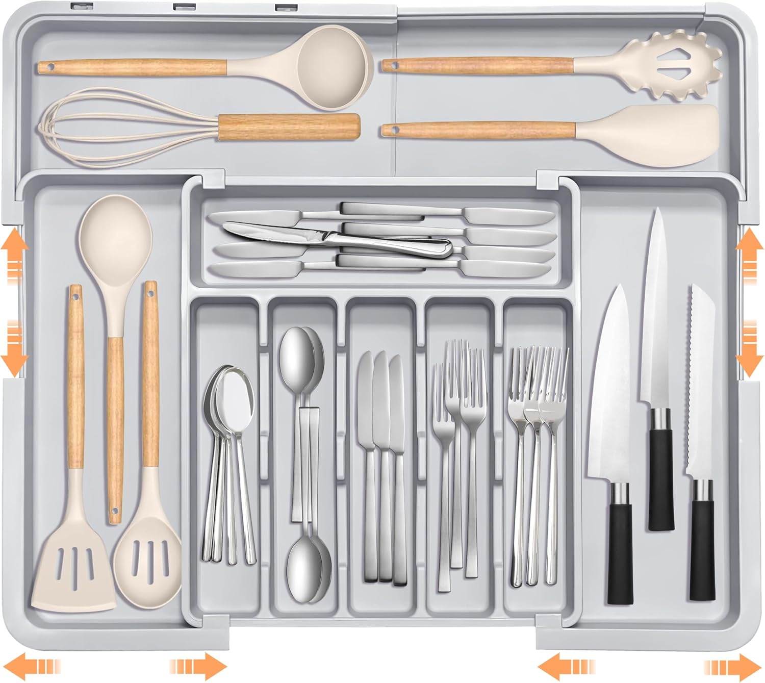 Kitchen Silverware Storage sdzjone Silverware Organizer Expandable Kitchen Utensil Drawer ...