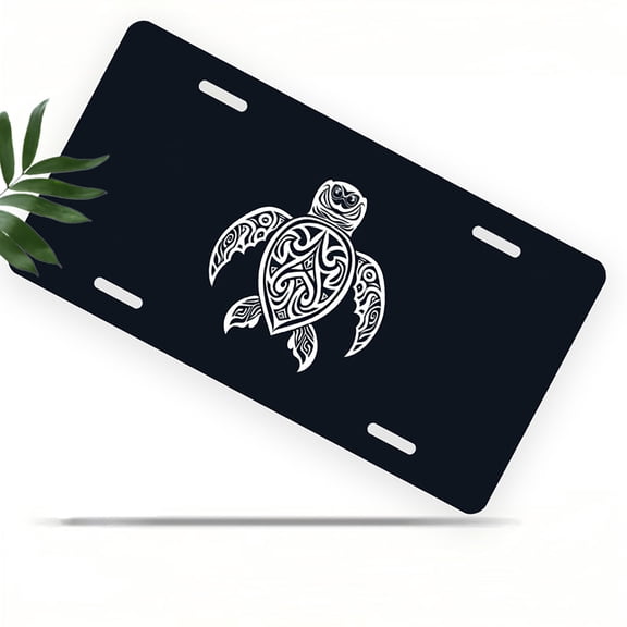 sea turtle lines Front License Plate, Metal License Plate, Funny Standard Plates Personalized Novelty Decorative For Men/Women/Boys/Girls Car 6×12 Inch
