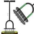 Fologtoo Lawn Aerator Spikes Aerating Tool, Manual Yard Aerator Tools 12 Soil Spikes T Handle Pre Assembled Yard Aerators Lawn Yard Garden C52