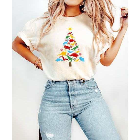 season Dinosaur Tree Shirt, Dinosaur Lover Shirt, season Shirt, Dino season Shirt, Cute Dino Outfit, season Dinosaur Light All Size S-5Xl