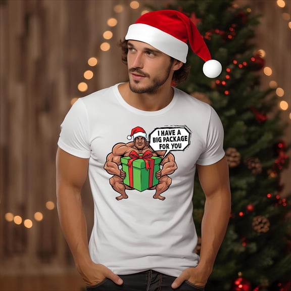 season T-Shirt | I Have A Big Package For You Shirt | ous season Tee | season | Muscle Guy Santa Shirt | All Size S-5Xl
