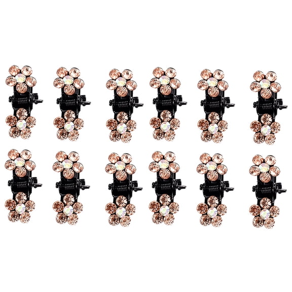 sebulube Hair Claw Clips,Mini Hair Clips No-Slip Grip Jaw Clips Glitter Teeth Clips Rhinestone Metal Clamps