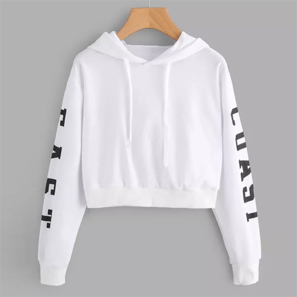 sebulube Womens Autumn Long Sleeve Hoodie Sweatshirt Letters Hooded Pullover Tops Blouse