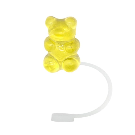 seebee 1/10PCS Cute Bear Straw Cover For 30&40 Cups,8mm Dustproof Straw Topper Straw For Girls,Splashproof Accessories Char
