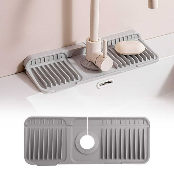 XHXGZ faucet guard & draining mat Silicone Faucet Guard Drying Mat for Kitchen Bathroom Kitchen Upgraded Draining Mat Stone Tray for Kitchen faucet mat for kitchen sink