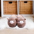 thumbnail image 1 of segolike Cartoon Alpaca Slippers House Shoes Household Slip on Slippers Winter Warm Slipper for Couples Valentines Day Gifts Khaki, 1 of 8