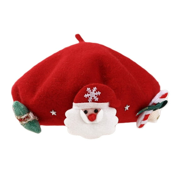 segolike Christmas Hat Warm Chic Headgear Casual Elegant Womens French Painter Hat for Girls Vacation Traveling Red