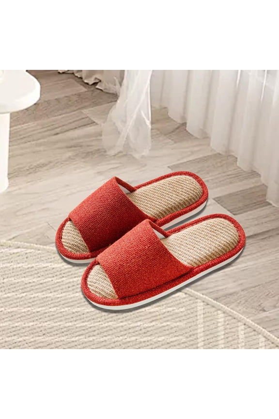 Couple House Slippers Household Summer Indoor Slippers for Home Indoor Party Red EU Size 40 41