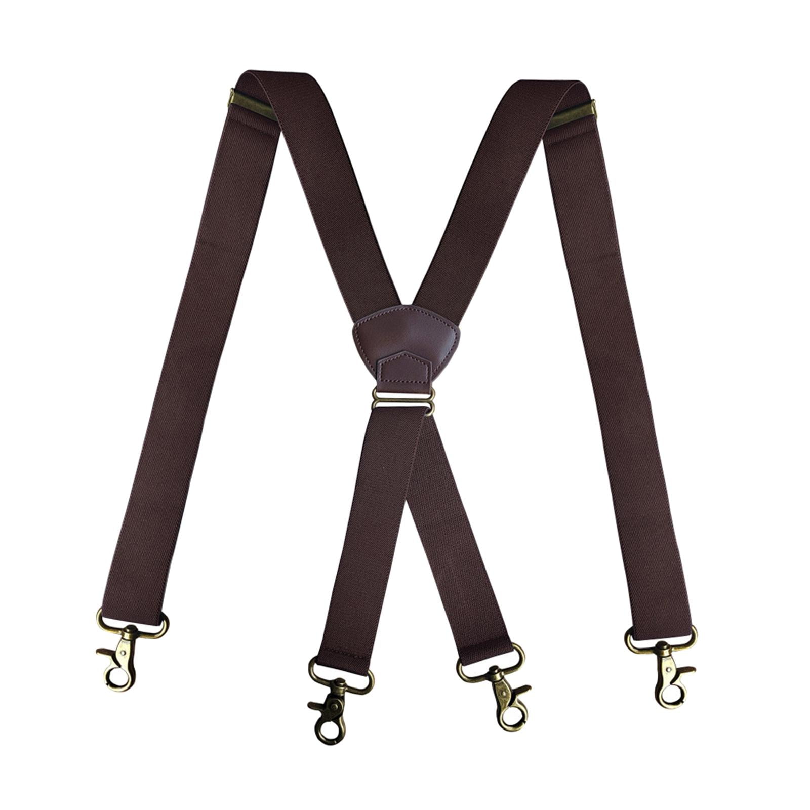 segolike Men Suspenders Elastic Wide Suspenders Simple with 4