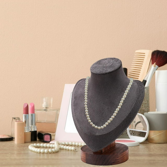 Segolike Necklace Holder Jewelry Display Bust Stand Accessories Pendant Chain Organizer Storage for Countertop Fair Presentation Store Deep Gray S