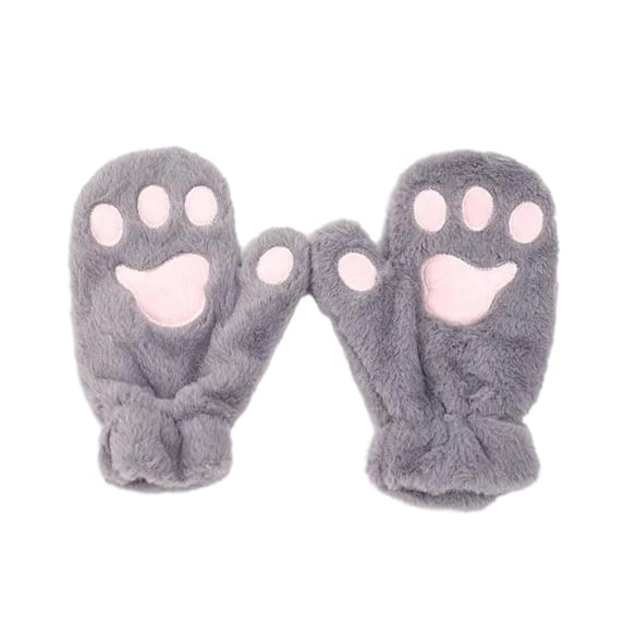 segolike Soft Plush Gloves Winter Warm Gloves Mittens Full Finger Gloves Ladies Girls Womens Gloves for Shopping Riding Holiday Sports Grey