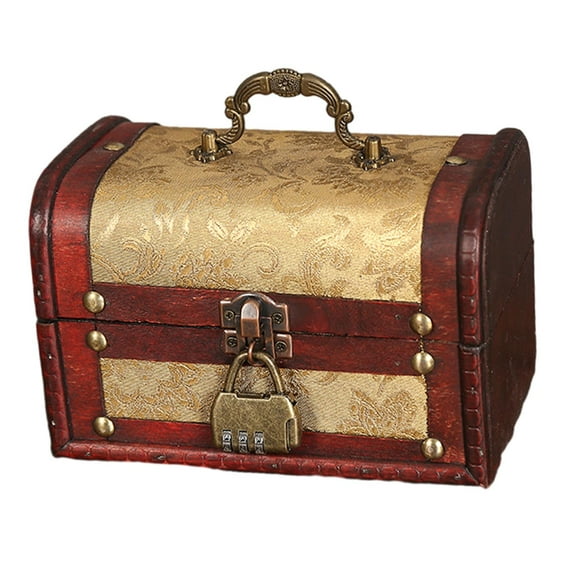 segolike Vintage Chinese Wooden Jewelry Box Organizer Cosmetic Organizer Decorative Trinkets Holder for Bedroom, Dressing Table D