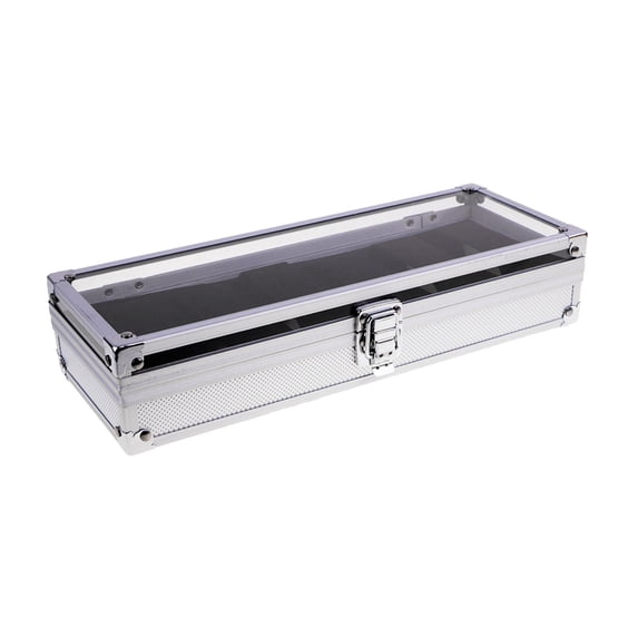 segolike Watch Storage Box Jewelry Display Case 6 Slot Men and Women Clear Lid Portable Watches Jewelry Display Watch Organizer Holder
