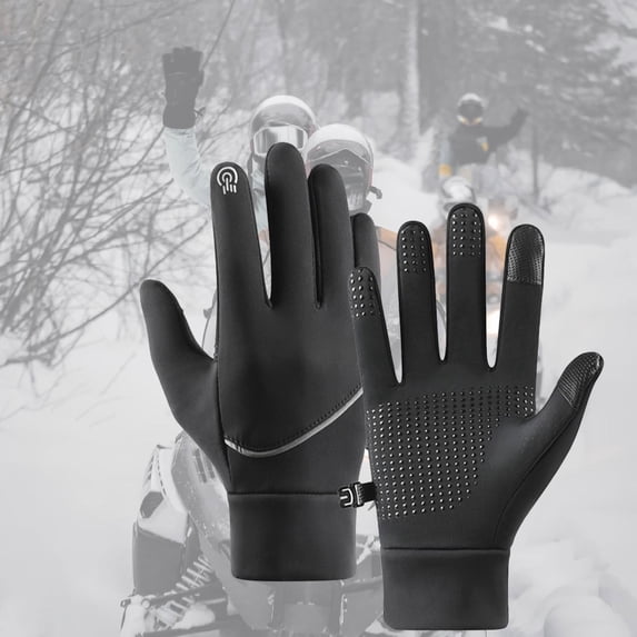 segolike Winter Touchscreen Gloves Ski Gloves Windproof for Adults Nonslip Breathable Snow Gloves Warm Gloves for Skating Snow Cycling Black M