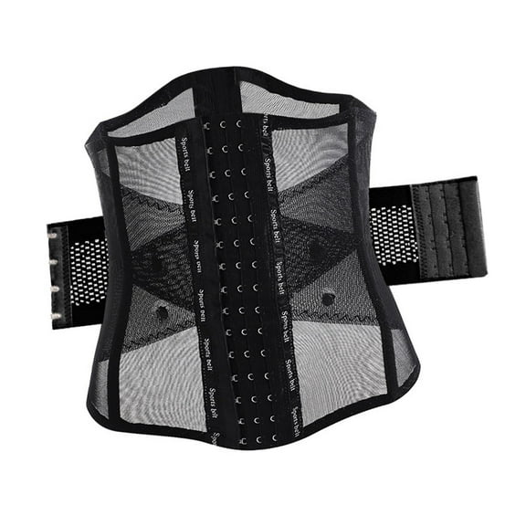 segolike Women Waist Trainer Ab Abdominal Trainer Wrap Corset Shapewear Waist Trimmer for Running Workout Exercise Gym Black L