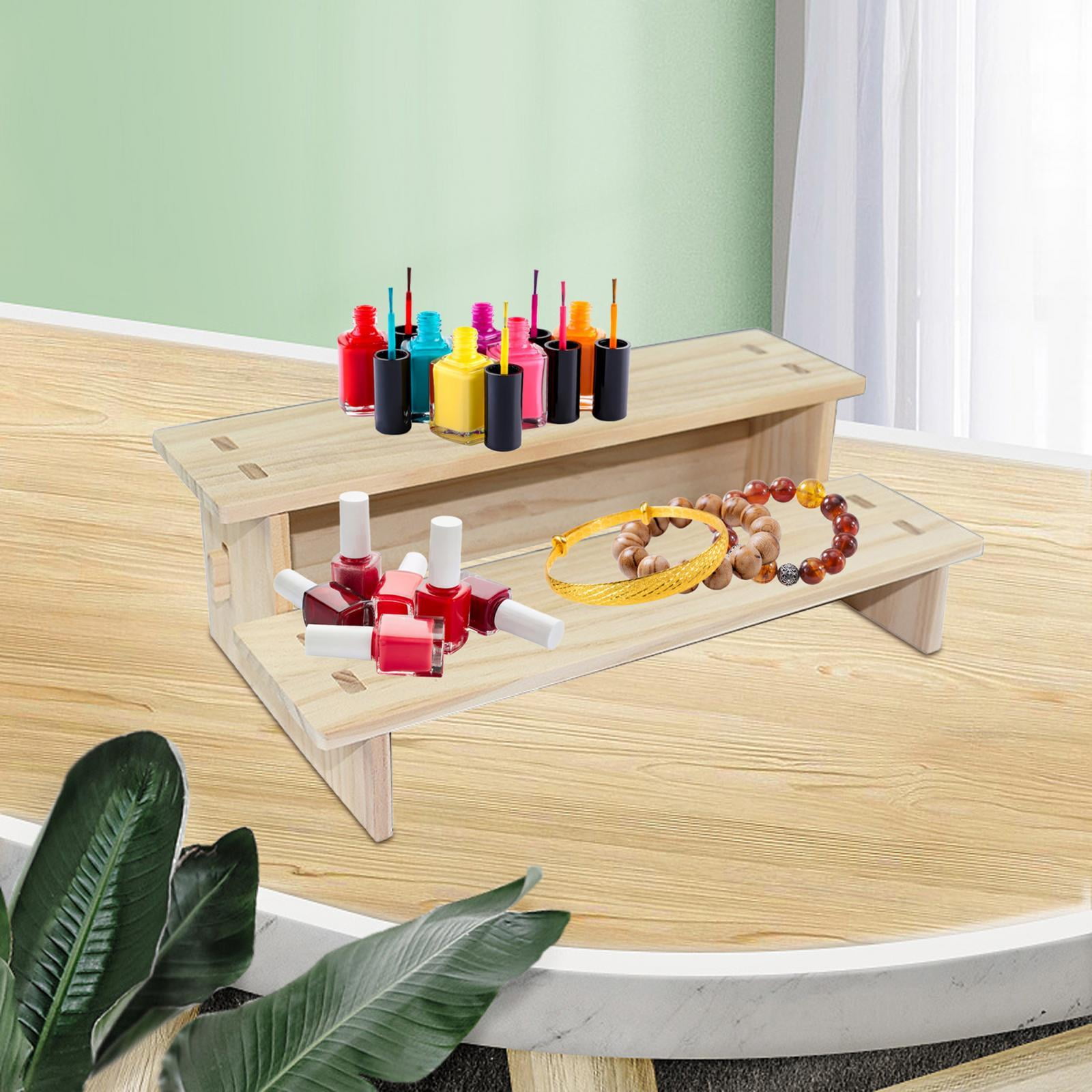 Segolike Wood Display Riser Stand Showcase Fixtures Countertop Jewelry ...