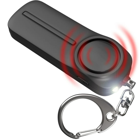 self defense siren personal alarm keychain kit - 130 dB womens self defense safety alarm keychain with LED flashlight - Emergency Stainless Steel Whistle for Difficult Situations–Ideal for Kids Elders