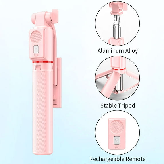 selfie stick for iphone Tripod with Remote & with 360° Ballhead, Extendable Cell Phone Tripod Stand, Travel Tripod Phone Holder Compatible with iPhone/Android