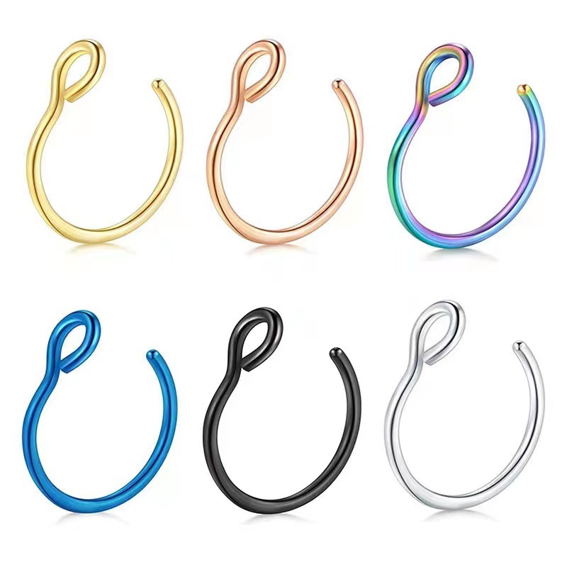 selling nose ring diamond nose clip open closed nose ring lip ring