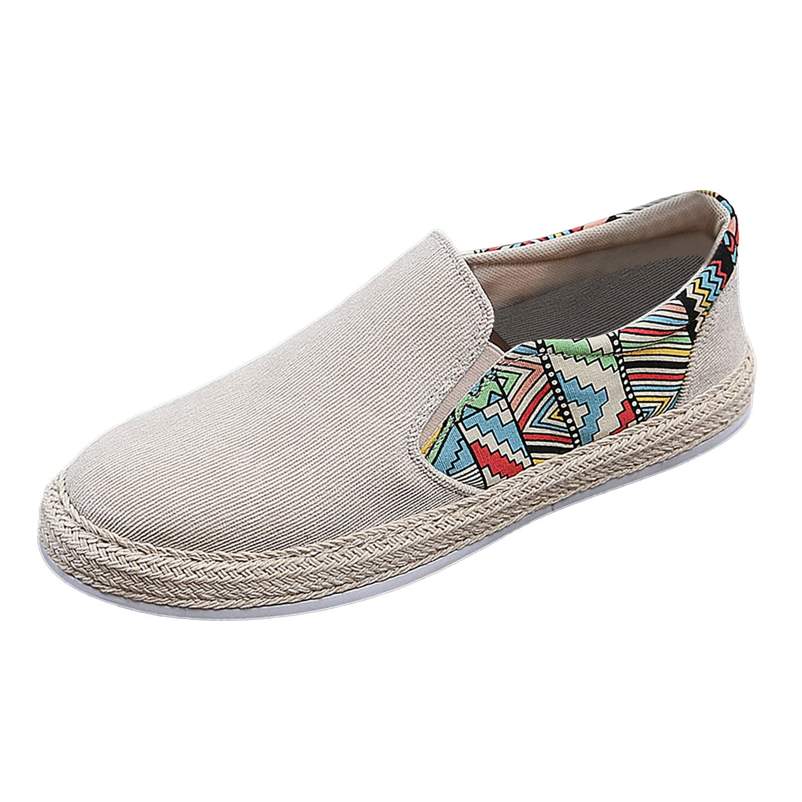 Canvas men's summer thin section breathable casual flat shoes without  shoelaces slip-on old Beijing cloth shoes linen trendy shoes – 7 MART