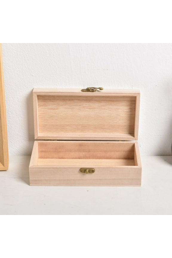 20×10×6Cm Storage Box Clamshell Handmade Natural Paulownia Retro Wooden - Wood color