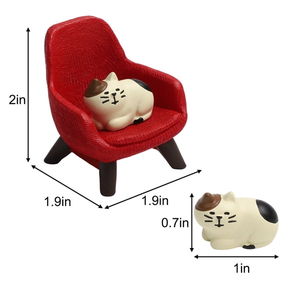 sentaili Charming Cartoon Cat Sofa Chair: Unique Resin Doll For Cozy Home Decor!