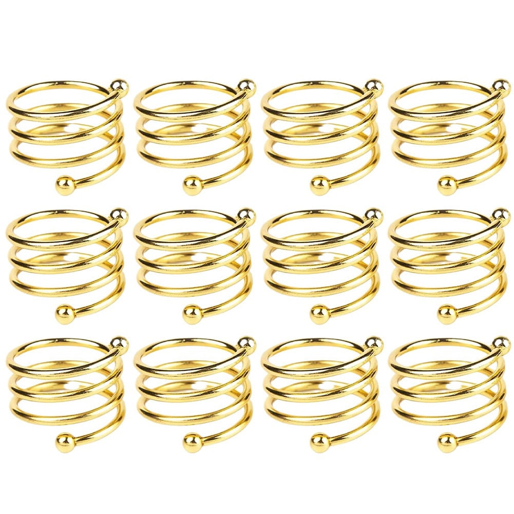 sentaili Gold Metal Spiral Napkin Rings Set Of 12,For Gathering, Dinner ...