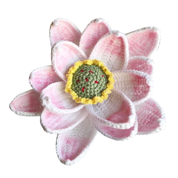 sentaili Hand-Woven Shaped Artificial Flower Lotus Lotus Leaf Wool Crochet Flower