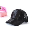 thumbnail image 1 of Sequined Baseball Cap Sequined Baseball Cap Sparkle Glitter Adjustable Snapback Mesh Hat Unisex Casual Outdoor Sporty Sun Cap Sparkle Cap, 1 of 5